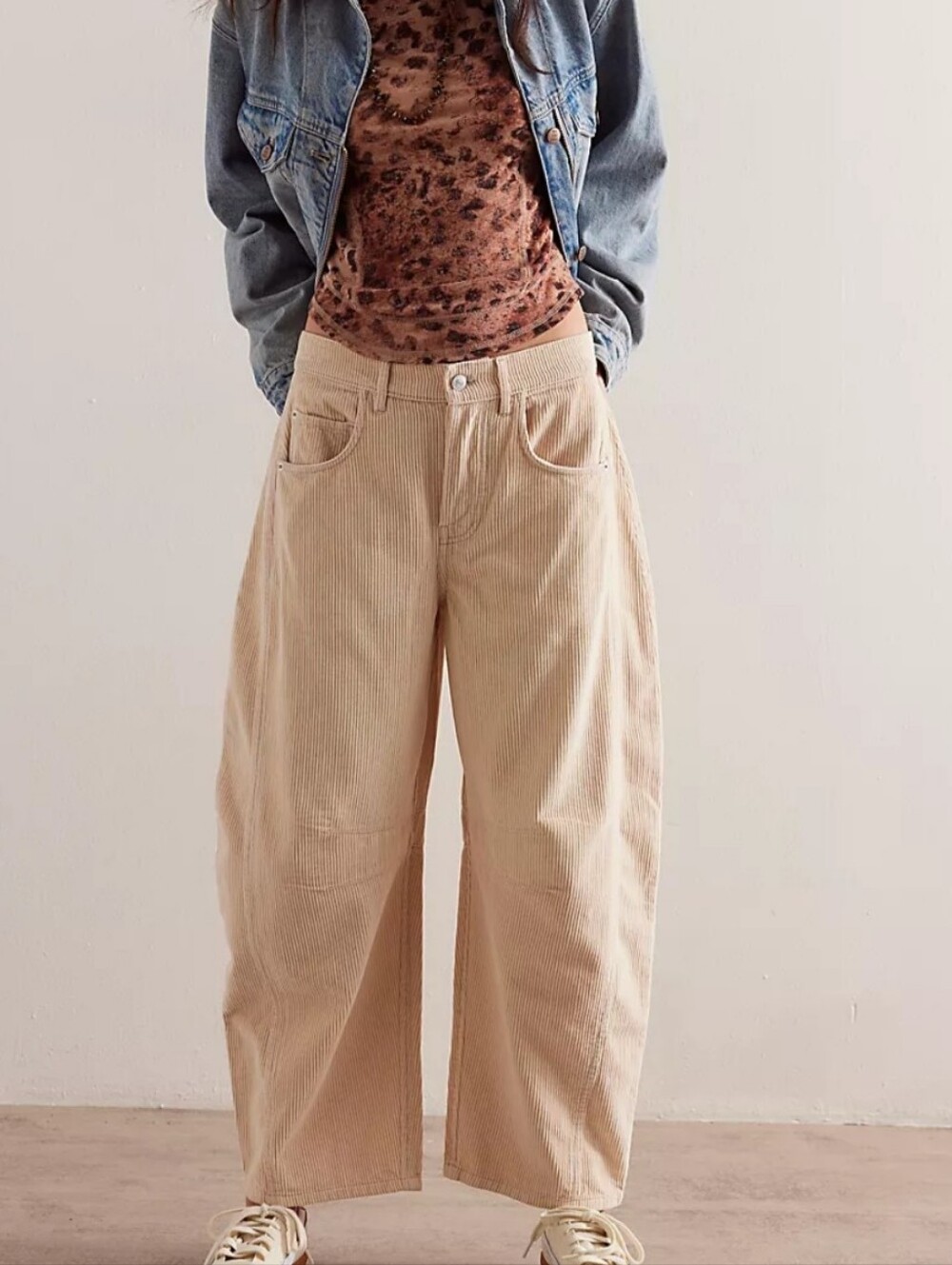 Free People Wide-Leg Barrel Corduroy Pants - Picture 2 of 6
